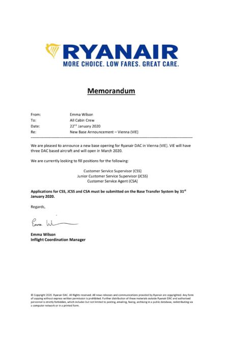 Documento interno Ryanair Documento interno Ryanair