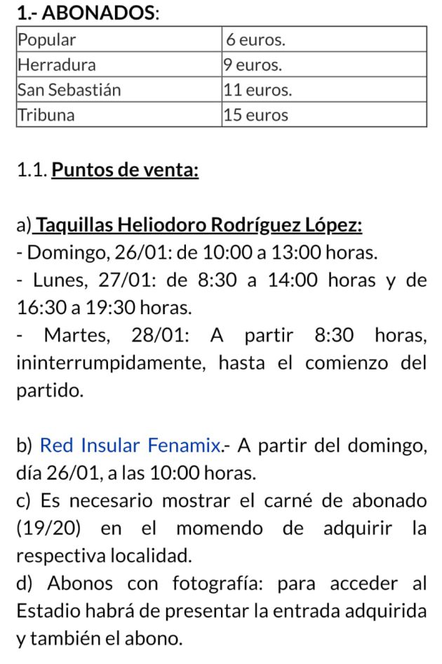 Horarios y precios Horarios y precios