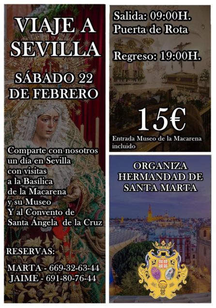 Cartel de la excursión a Sevilla de la Hermandad de Santa Marta Cartel de la excursión a Sevilla de la Hermandad de Santa Marta