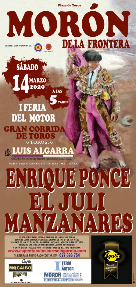 Cartel de la corrida de toros que se celebrará el próximo 14 de marzo en Morón de la Frontera Cartel de la corrida de toros que se celebrará el próximo 14 de marzo en Morón de la Frontera