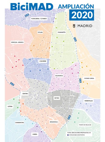 Plano de las nuevas estaciones de BiciMAD Plano de las nuevas estaciones de BiciMAD