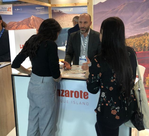 Stand de Turismo Lanzarote en la feria BIT Italia de Milán. Stand de Turismo Lanzarote en la feria BIT Italia de Milán.