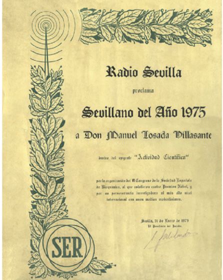 Nombramiento de Losada Villasante como 'Sevillano del año1975' Nombramiento de Losada Villasante como 'Sevillano del año1975'