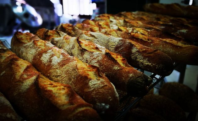 Barras de pan honesto recién horneadas Barras de pan honesto recién horneadas