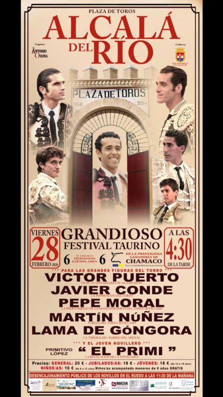 Cartel del festival taurino que se celebra este viernes en Alcalá del Río Cartel del festival taurino que se celebra este viernes en Alcalá del Río