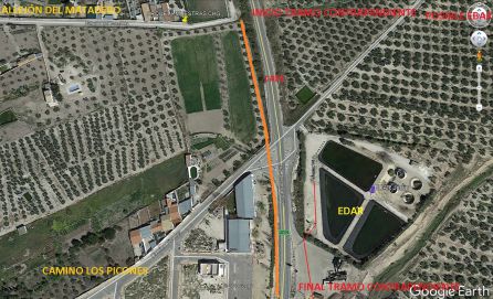 Plano con la ubicación de la EDAR de Jódar Plano con la ubicación de la EDAR de Jódar