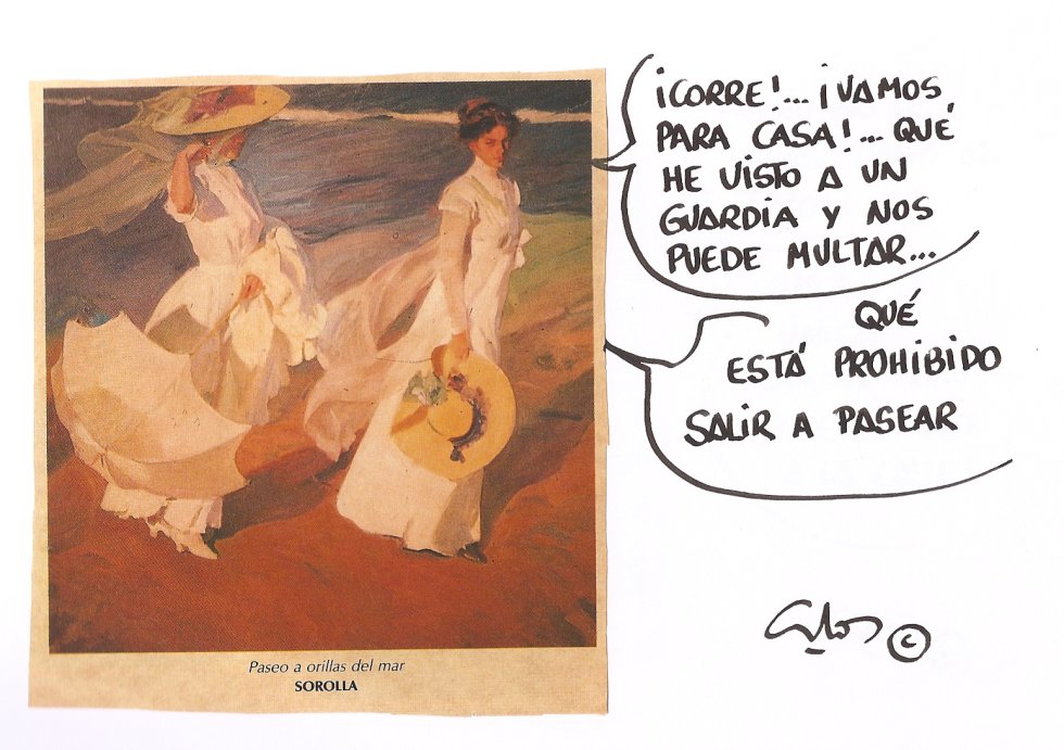 La viñeta de Villanueva, interpretación de Paseo por la Playa, obra del Maestro Sorolla. La viñeta de Villanueva, interpretación de Paseo por la Playa, obra del Maestro Sorolla.