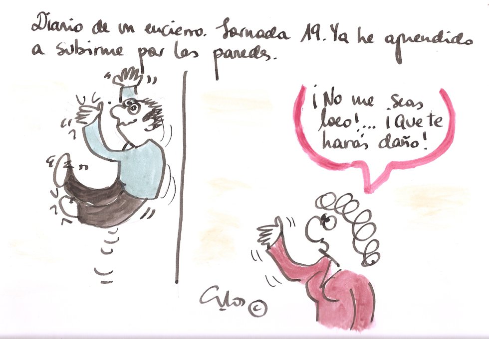 La viñeta de Villanueva, subirse por las paredes. La viñeta de Villanueva, subirse por las paredes.