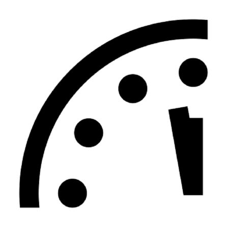 Al reloj del fin del mundo le quedan 100 segundos para la media noche Al reloj del fin del mundo le quedan 100 segundos para la media noche