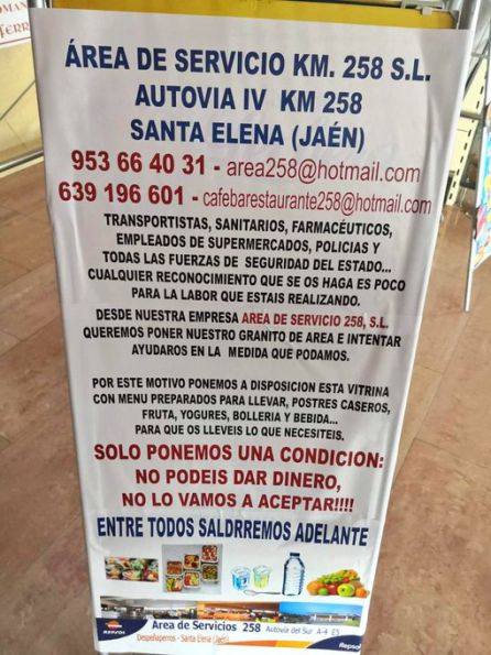 Cartel que anuncia el ofrecimiento para quienes paren en este recinto Cartel que anuncia el ofrecimiento para quienes paren en este recinto