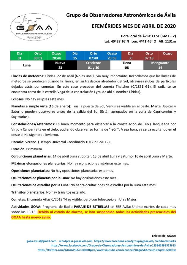 Efemérides del mes Efemérides del mes