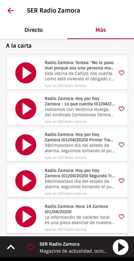 Listado de contenidos de Radio Zamora Listado de contenidos de Radio Zamora