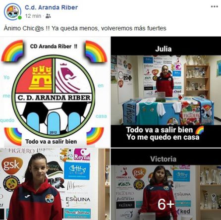 Las jugadores del Riber animan a todos los ribereños con mensajes de fortaleza. Las jugadores del Riber animan a todos los ribereños con mensajes de fortaleza.