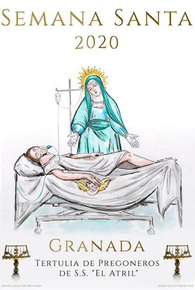 Cartel de la Semana Santa de Granada de la tertulia 'El Atril' según una obra del artista Jorge Marín Cartel de la Semana Santa de Granada de la tertulia 'El Atril' según una obra del artista Jorge Marín