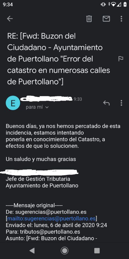 Comunicación electrónica en la que se reconoce la incidencia Comunicación electrónica en la que se reconoce la incidencia