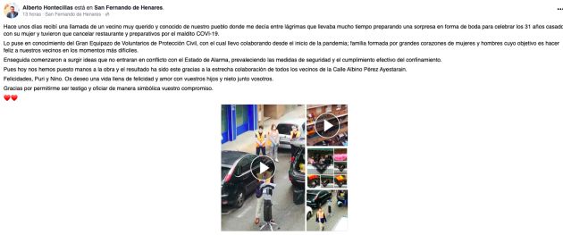 Alberto Hontecillas explica en redes sociales lo ocurrido Alberto Hontecillas explica en redes sociales lo ocurrido