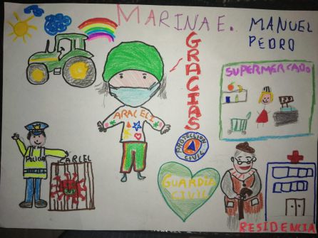 Dibujo realizado por Marina, hermana de Manuel Pedro, en este período de confinamiento Dibujo realizado por Marina, hermana de Manuel Pedro, en este período de confinamiento