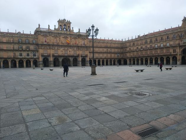 La Plaza Mayor de Salamanca esta mañana. La Plaza Mayor de Salamanca esta mañana.