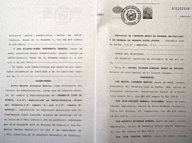 Newcoval: documento notarial de la operación (primeras dos páginas). Newcoval: documento notarial de la operación (primeras dos páginas).