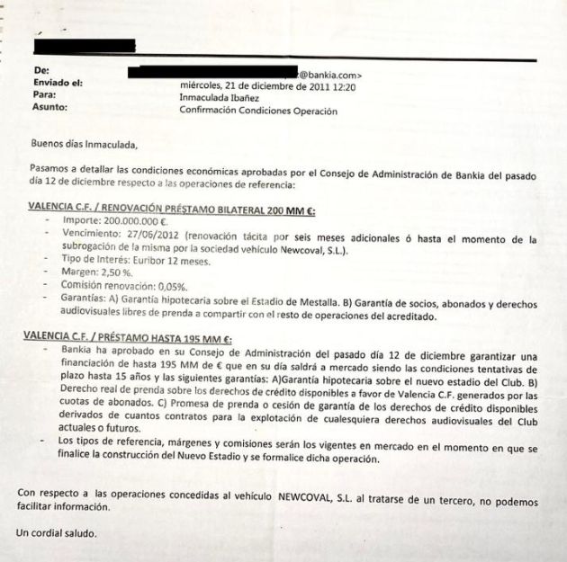 Newcoval: mail a Inma Ibáñez (VCF) comunicando conformidad de operación. Newcoval: mail a Inma Ibáñez (VCF) comunicando conformidad de operación.