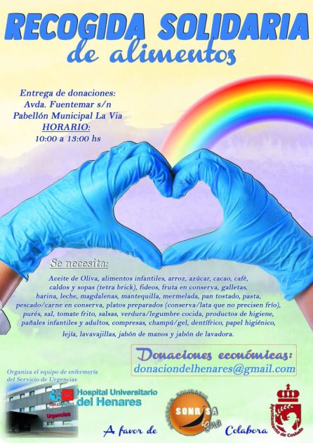 Campaña de donaciones impulsada por personal de Enfermería del Hospital del Henares Campaña de donaciones impulsada por personal de Enfermería del Hospital del Henares
