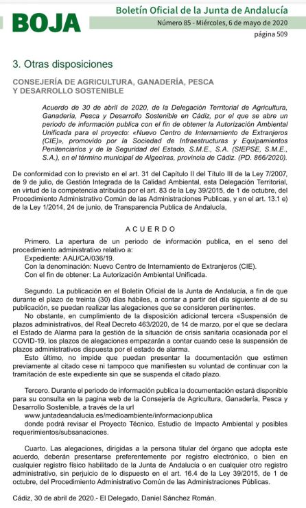 BOJA 6 de mayo BOJA 6 de mayo