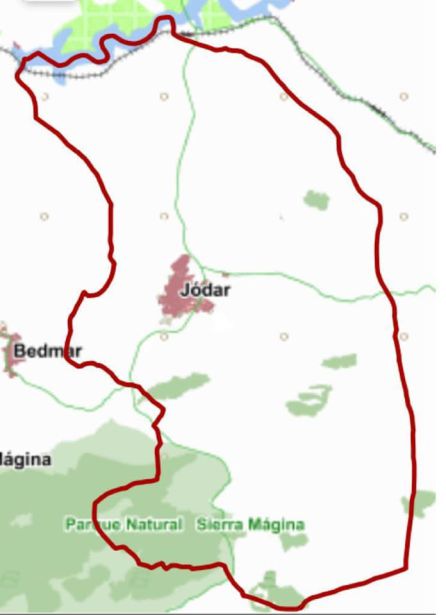 Término municipal de Jódar, donde se van a realizar los trabajos Término municipal de Jódar, donde se van a realizar los trabajos