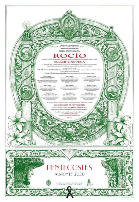 Cartel de la Solemne Novena y Misa de Pentecostés para este Rocío sin Romería Cartel de la Solemne Novena y Misa de Pentecostés para este Rocío sin Romería