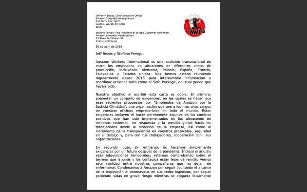 Carta a Jeff Bezos Carta a Jeff Bezos