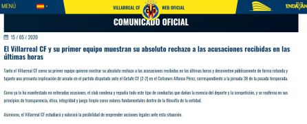 Comunicado Oficial Villarreal CF Comunicado Oficial Villarreal CF