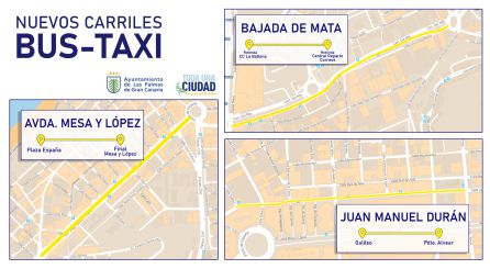Plano de nuevos carriles bus-taxi Plano de nuevos carriles bus-taxi