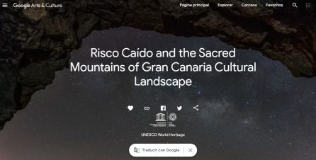 Otra captura de pantalla del apartado dedicado a Risco Caído Otra captura de pantalla del apartado dedicado a Risco Caído