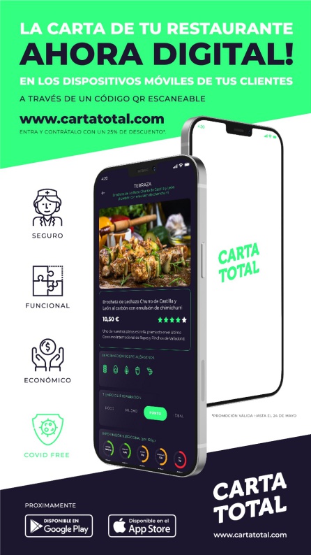 Carta Total es la nueva aplicación que permite disponer de la carta digital de un restaurante en el teléfono móvil Carta Total es la nueva aplicación que permite disponer de la carta digital de un restaurante en el teléfono móvil