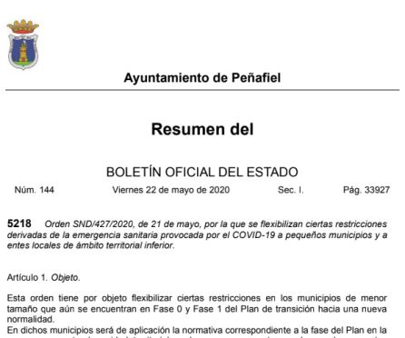 La nota emitida por el Ayuntamiento este viernes respecto a las medidas de flexivilidad para municipios menores de 10.000 habitantes. La nota emitida por el Ayuntamiento este viernes respecto a las medidas de flexivilidad para municipios menores de 10.000 habitantes.