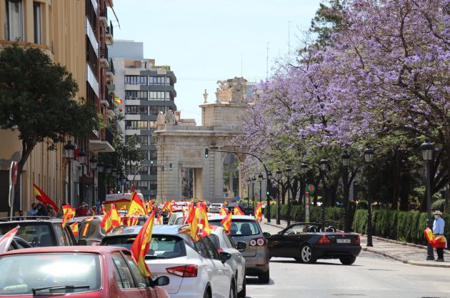 Manifestación motorizada en València convocada por Vox Manifestación motorizada en València convocada por Vox