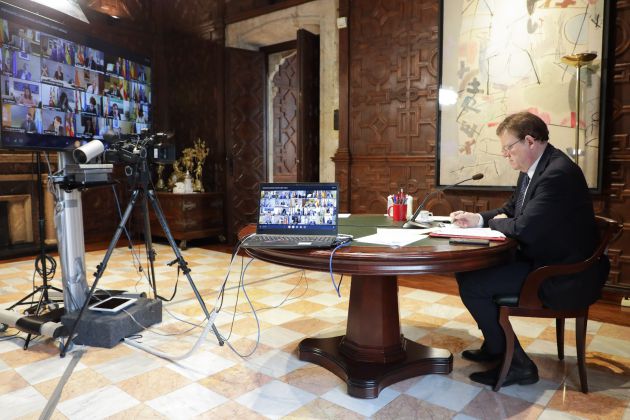 El president de la Generalitat, Ximo Puig, durante la Conferencia de Presidentes Autonómicos de este domingo El president de la Generalitat, Ximo Puig, durante la Conferencia de Presidentes Autonómicos de este domingo