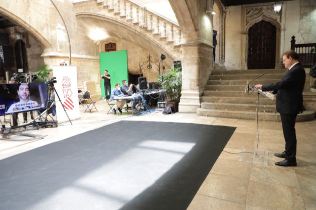 El president de la Generalitat, Ximo Puig, durante la rueda de prensa tras la Conferencia de Presidentes Autonómicos de este domingo El president de la Generalitat, Ximo Puig, durante la rueda de prensa tras la Conferencia de Presidentes Autonómicos de este domingo