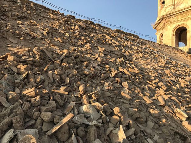 Imagen del tejado de la Iglesia de la Asunción, durante las obras de reforma de este Templo, durante la primera fase de la reforma Imagen del tejado de la Iglesia de la Asunción, durante las obras de reforma de este Templo, durante la primera fase de la reforma