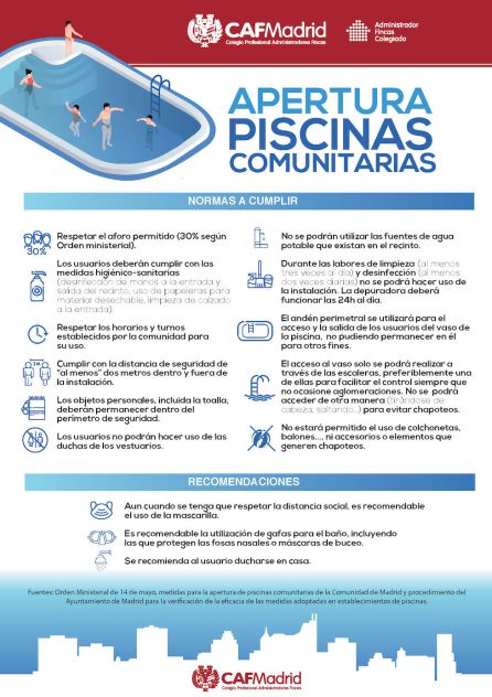 Normas apertura de piscinas comunitarias Normas apertura de piscinas comunitarias