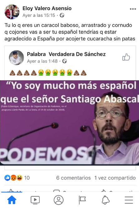 Captura de uno de los mensajes compartidos en redes sociales Captura de uno de los mensajes compartidos en redes sociales
