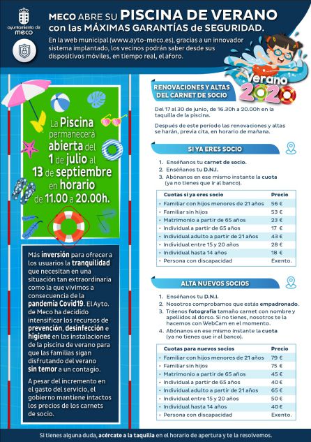 Anuncio para la apertura de la piscina de verano Anuncio para la apertura de la piscina de verano