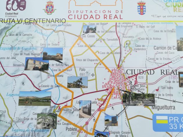 Mapa de la ruta del VI Centenario Mapa de la ruta del VI Centenario