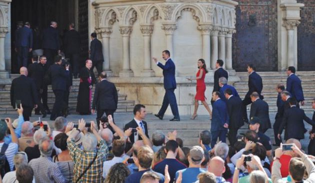 Los reyes llegan a la catedral de Cuenca para presidir la entrega de los Premios Nacionales de Cultura el 13 de septiembre de 2017. Los reyes llegan a la catedral de Cuenca para presidir la entrega de los Premios Nacionales de Cultura el 13 de septiembre de 2017.
