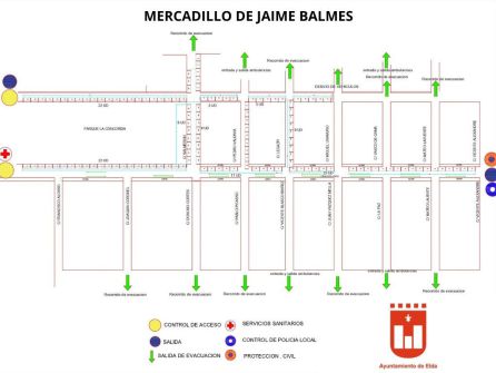 Plano del mercadillo en Jaime Blames Plano del mercadillo en Jaime Blames