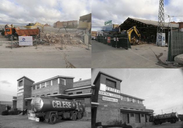 Antes y después del edificio de CELESE tras su derribo en febrero de 2018 Antes y después del edificio de CELESE tras su derribo en febrero de 2018