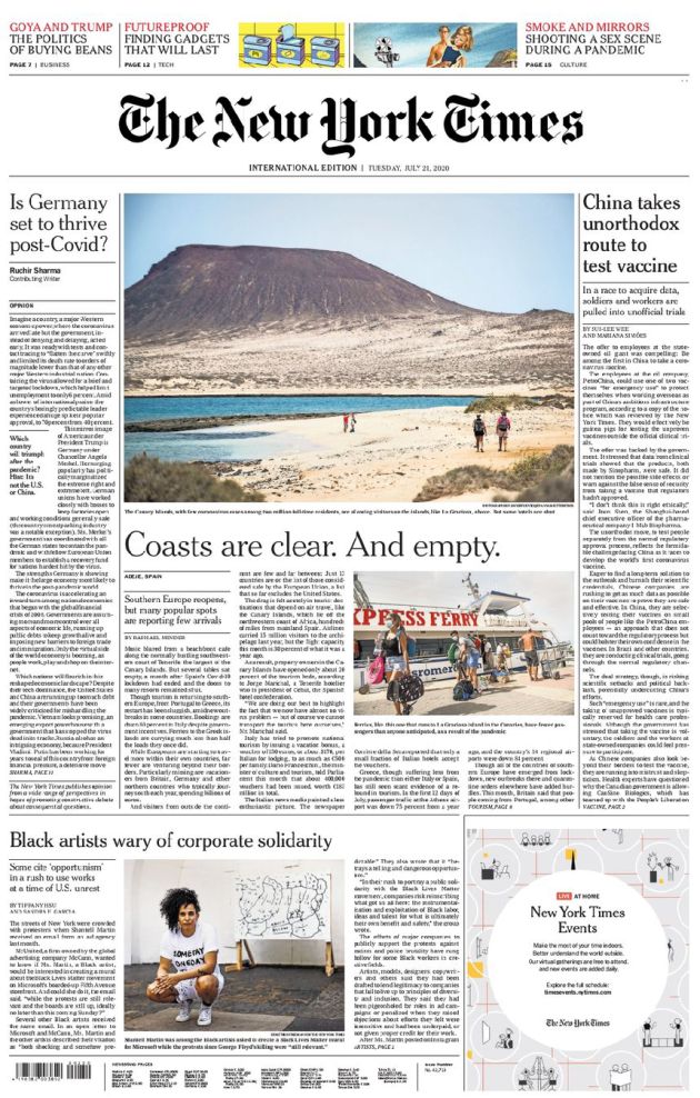 Portada del periódico de este martes Portada del periódico de este martes
