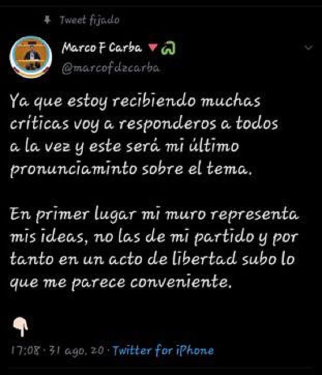 Explicaciones del joven en su cuenta. Explicaciones del joven en su cuenta.