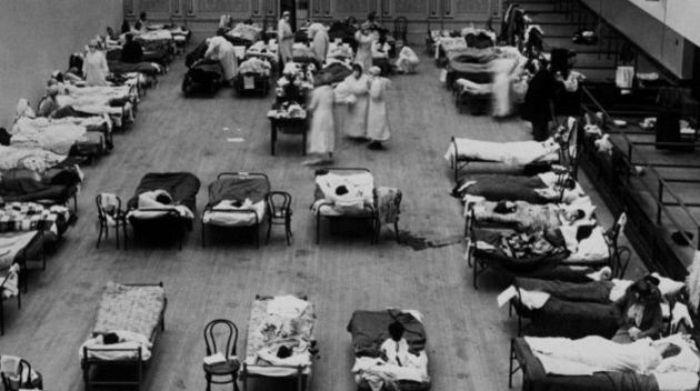 El auditorio municipal de Oakland (EE UU) se usó como hospital temporal para los afectados por la pandemia de 1918. El auditorio municipal de Oakland (EE UU) se usó como hospital temporal para los afectados por la pandemia de 1918.