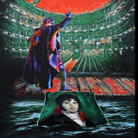 Cartel de la obra teatral 'Una estatua sin paloma'. Cartel de la obra teatral 'Una estatua sin paloma'.