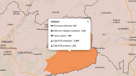 El mapa de contagios emitido este jueves por el Servicio de Epidemiología de la Junta de Castilla y León. El mapa de contagios emitido este jueves por el Servicio de Epidemiología de la Junta de Castilla y León.